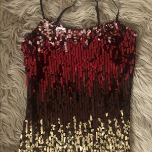 Forever 21 fully lined sequin spaghetti straps mini dress Excellent cond Size:S